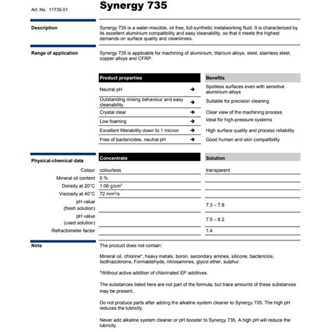 blaser synergy 735 spec sheet